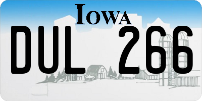 IA license plate DUL266