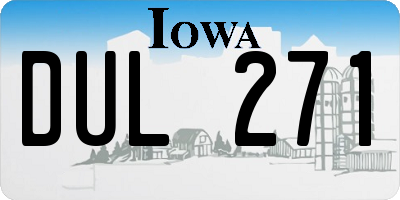 IA license plate DUL271