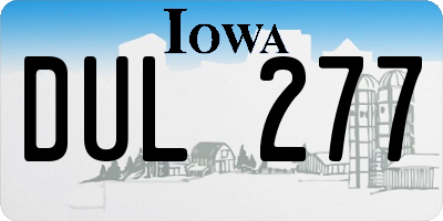 IA license plate DUL277