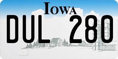 IA license plate DUL280