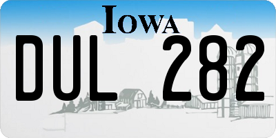 IA license plate DUL282