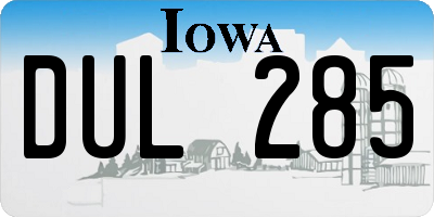 IA license plate DUL285
