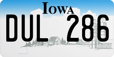 IA license plate DUL286