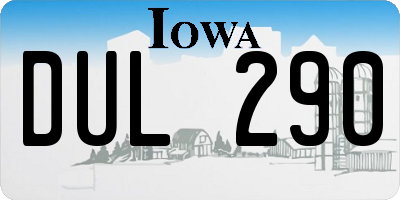 IA license plate DUL290