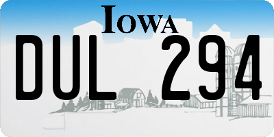 IA license plate DUL294
