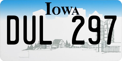 IA license plate DUL297