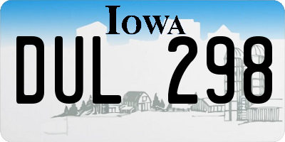 IA license plate DUL298