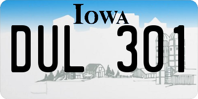 IA license plate DUL301