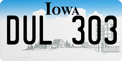 IA license plate DUL303
