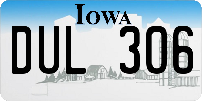 IA license plate DUL306