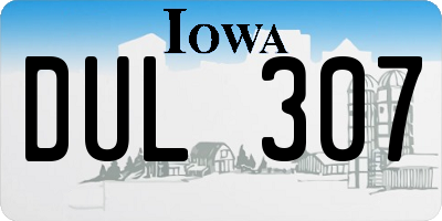 IA license plate DUL307