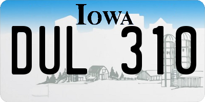 IA license plate DUL310