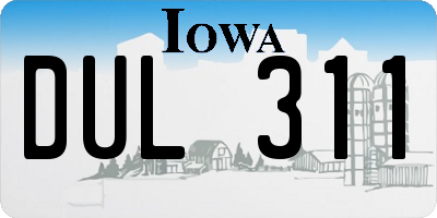 IA license plate DUL311