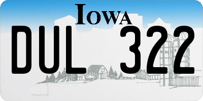 IA license plate DUL322