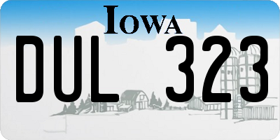 IA license plate DUL323