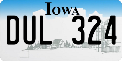 IA license plate DUL324