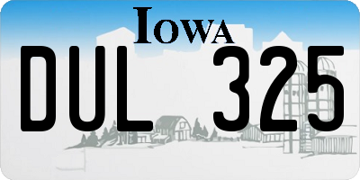 IA license plate DUL325
