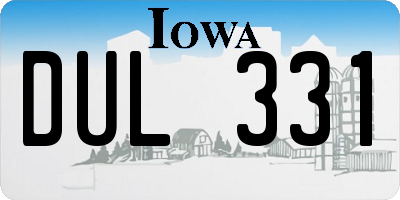 IA license plate DUL331