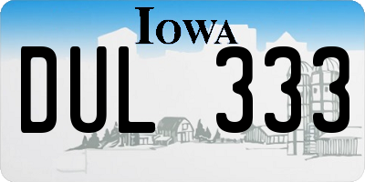 IA license plate DUL333