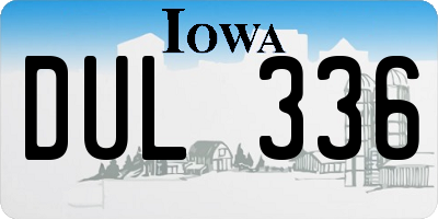 IA license plate DUL336