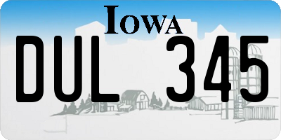 IA license plate DUL345