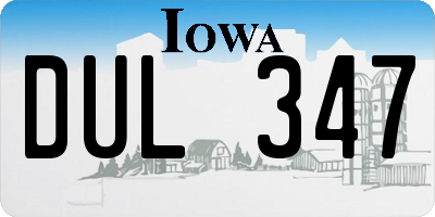 IA license plate DUL347