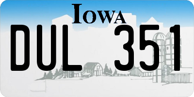 IA license plate DUL351