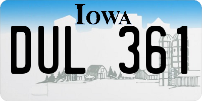 IA license plate DUL361