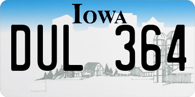 IA license plate DUL364