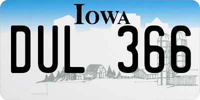 IA license plate DUL366