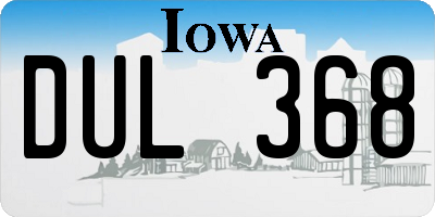 IA license plate DUL368