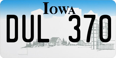 IA license plate DUL370
