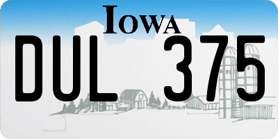 IA license plate DUL375