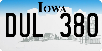 IA license plate DUL380
