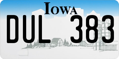 IA license plate DUL383