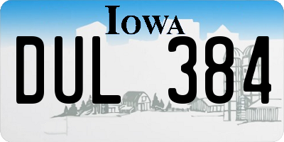 IA license plate DUL384
