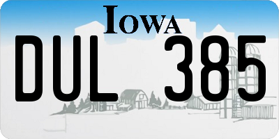 IA license plate DUL385