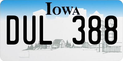 IA license plate DUL388