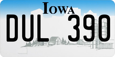 IA license plate DUL390