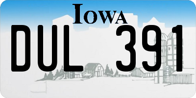 IA license plate DUL391