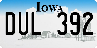 IA license plate DUL392