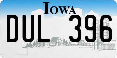 IA license plate DUL396