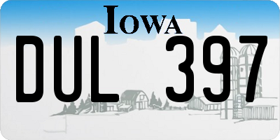 IA license plate DUL397