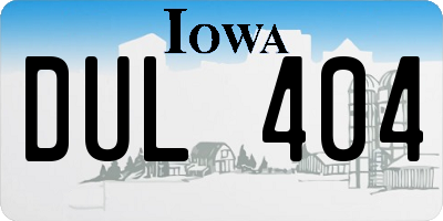 IA license plate DUL404
