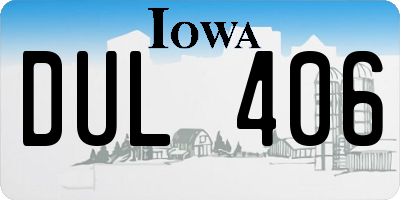 IA license plate DUL406