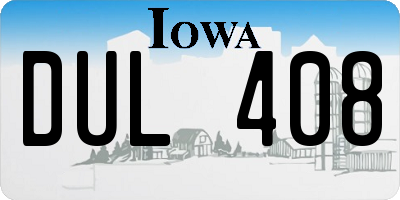 IA license plate DUL408