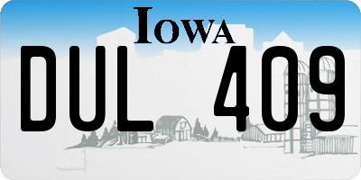 IA license plate DUL409