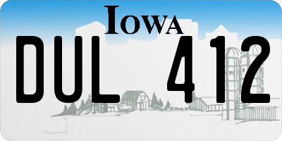 IA license plate DUL412