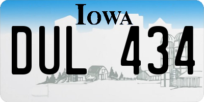 IA license plate DUL434
