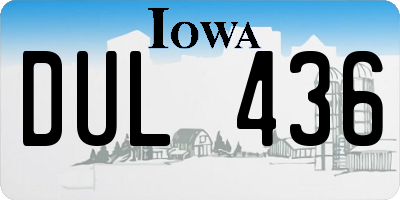 IA license plate DUL436